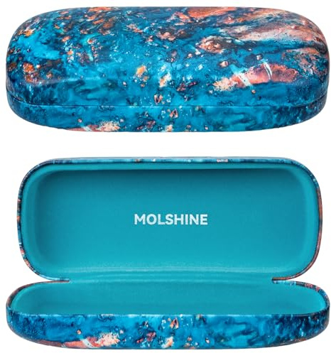 molshine Hartschalen-Sonnenbrillenetui, tragbares großes Brillenetui mit Tuch für Damen und Herren, auf Reisen und zur Arbeit