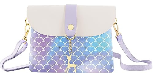 AISPARKY Handtasche Teenager Mädchen Geldbörse Crossbody Leder kleine Geldbörse Geldbeutel PU Tasche Geschenke für Kinder Mädchen Kleinkinder mit Strap Strap