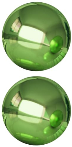 Milisten 2 bolas de acero inoxidable, superficie de espejo redondo, esfera reflectante, bolas flotantes para estanque, sin costuras, decoración de globo, 150 mm, color verde