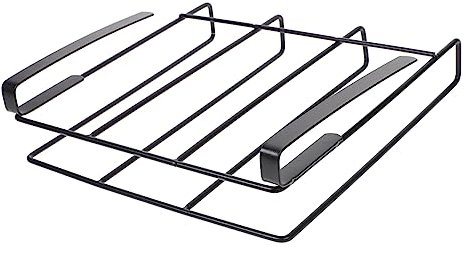MOLUCKFU Cutting Board Storage Rack Drying Function Black Stainless Steel Organizer for Kitchen Cabinets Multi-functional Holder for Chopping Boards and Pot Lids