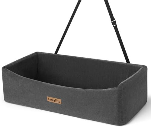 Hunde Autositz, Hunde Autobett für große Hunde bis zu 100Lbs, waschbar Hund Booster Autositz, Bequeme Haustier Auto Reisebett mit dicken Kissen, Grau erhöhten Haustier Autositz