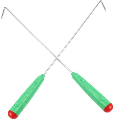 JEWEDECO 2 Pz Gancio per bricchette da campeggio Strumenti per barbecue Strumenti per bricchette Strumenti del carbone attizzatoio di ferro pinze per braciere pinze da plastica Silver