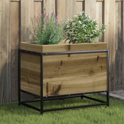 Gecheer Jardinière de jardin 60 x 40 x 50 cm en bois de pin imprégné, jardinière de jardin, parterre surélevé, lit surélevé de jardin, jardinière, grand lit, lit pour jardin surélevé, lit pour jardin