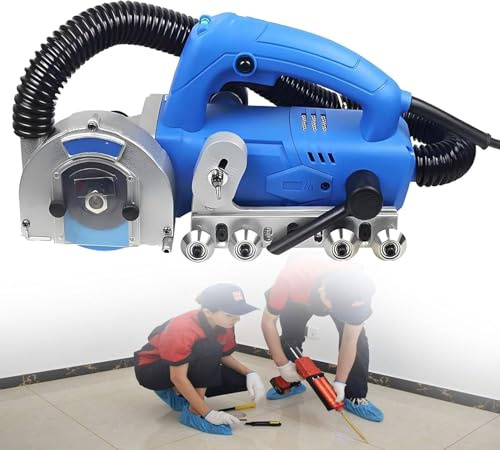 ZIXIAOS Limpiadora Eléctrica De Juntas De Azulejos, 1200 W, con Soplador De Agua Automático, 9000 R/Min, Ranuradora para Juntas De Azulejos Y Profundidad De Corte Ajustable.
