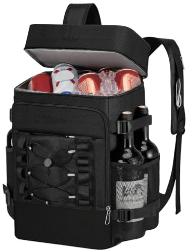 25L Large Cooler Backpack - Double Deck Insulated Rucksack for Hot & Frozen Food, Waterproof & Leakproof Cooling Bag for Picnic Beach Camping