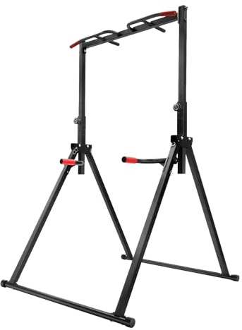Armhävningsstång triangulär pull up-bar, vikbar Power Tower dip-station, justerbar höjd 1,75–2,3 m, lastkapacitet 200 kg, horisontell stång, gym