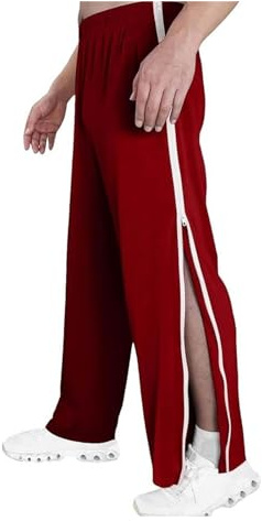 NIULI Jogginghose for Herren, Durchgehende Reißverschluss-Rehabilitationshose, Durchgehende Outdoor-Fitness-Trainingsanzug, Lässiges Sporttraining, Baggy-Freizeithose, M-3XL(Rouge,M)