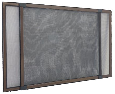 jarolift Cadre Moustiquaire Coulissant Sans Percer Pour Fenêtres Portes Avec Volet Roulant, En Aluminium, 75 x 50 cm (extensible jusqu'à 142 cm), Marron