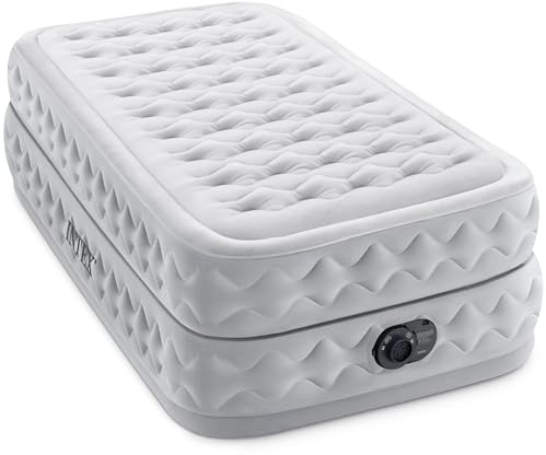 Intex Supreme Air Flow Airbed, 20 Inch Raised Air Mattress with Internal / Built-in Pump and Portable Storage Carrying Case, Twin