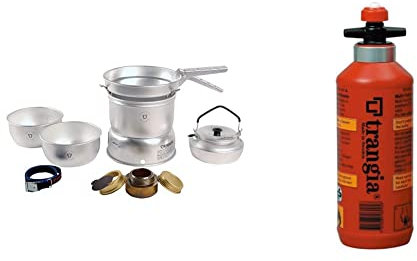 Trangia 27 Cookset With Kettle & Spirit Burner & Fuel Bottles, Red, 0.3 Litre