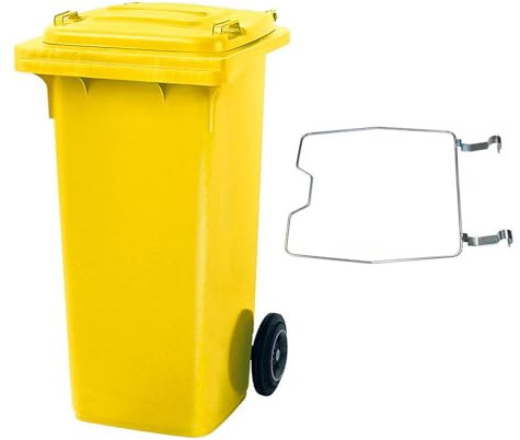 BRB Mülltonne MGB 120 Liter, mit Klemmring für Müllsäcke (gelb)