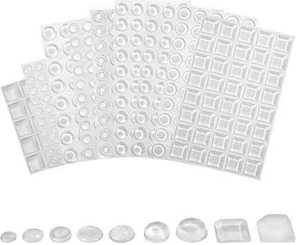 382 Pcs Lagrimas Silicona, Pies de Goma Transparentes, Topes Elásticos, pies de Goma Que amortiguan el Ruido para gabinetes, Cajones,Puertas