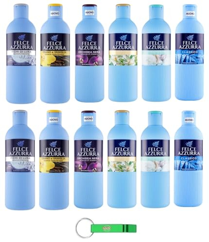 Felce Azzurra Bagnodoccia, set di test gel doccia 12 x 650 ml + portachiavi Beni Culinari