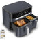 Moulinex XXL Dual Easy Fry, Friggitrice ad Aria 11 Litri, Doppio Cestello Antiaderente Lavabile in Lavastoviglie, Doppia Resistenza Superiore, Basso Consumo Energetico, 7 Modalità, App Ricette, EZ942B
