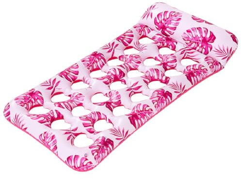 Colchón hinchable para piscina, colchón de aire para adultos, colchón de aire, para adultos, para adultos y niños, color rosa