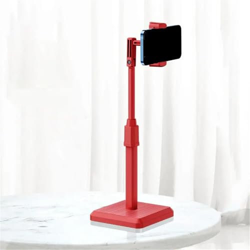 NUZIXINXW Supporto da tavolo per telefono con angolo e altezza regolabili a 360° - Il supporto perfetto per tutti i telefoni!, rosso, 34,8 cm