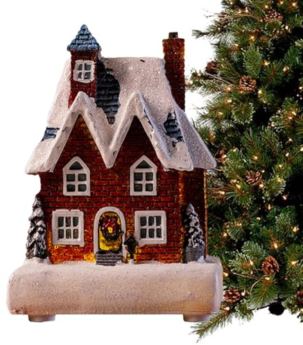 Genérico Casas De Pueblo Navideño | Pueblo De Nieve con Luces | Decoración Hogar para Estante Ventana Escaparate | Fiesta Invierno Navidad