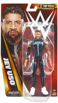 WWE Jey USO Yeet Attire Mattel Main Event Basic Series Top Picks 2025 Wrestling Actionfigur Spielzeug