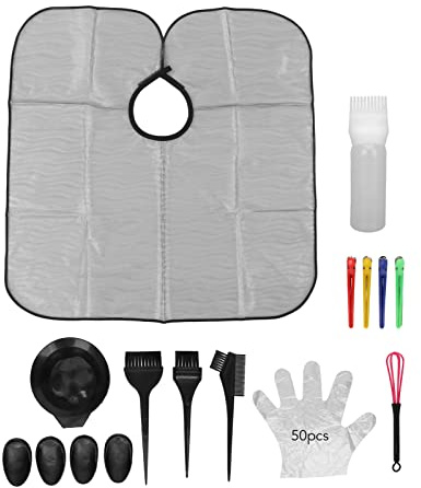 KIMISS Kit de Tinte para el Cabello con Tazón para Mezclar, Cepillos con Puntiagudo, Clips, Capa, y Herramientas para Teñir el Cabello para Uso Doméstico Profesional