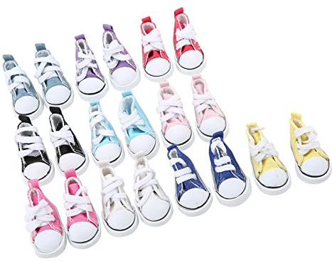 ZASCHMOY 10 Paar Segeltuchschuhe für 1/6-Puppen – rutschfeste Gummiunterseite, Modische Puppenschuhe mit Hoher Reibungskraft für