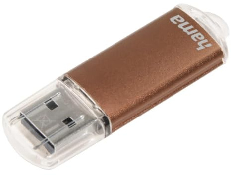 Hama | Pendrive USB 2.0 de 32 GB | Memoria USB-A de 10 MB/s para Almacenamiento Diario | Diseño Elegante de Metal con Tapa Protectora | Ideal para PC y Portátiles | Color Bronce