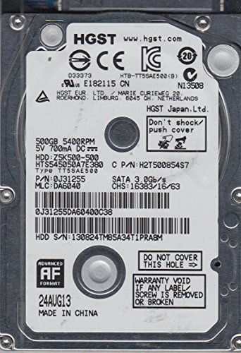 Hitachi HTS545050A7E380 HDD 2,5, 500 GB, Nero