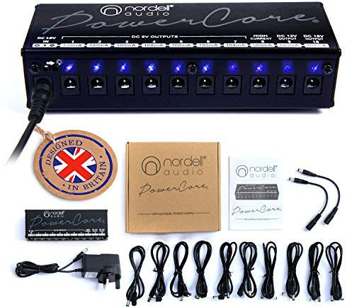 The Original Premium 'Nordell Audio' Isolated 10 Output Power Supply Unit for Guitar Effects/Pedal Boards (9/12/18v)