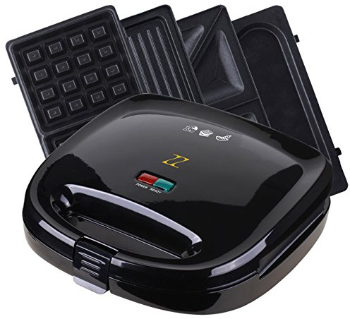 ZZ Breakfast Sandwich Maker with Sets of Detachable Non-stick Plate S6141A-B