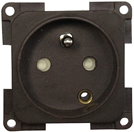 Narbonne Accessoires Prise 220 Volts française 2 fiches + Terre Marron