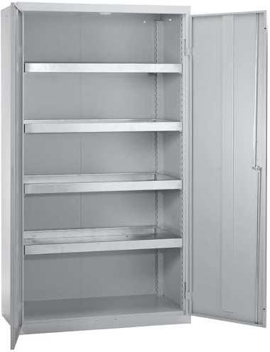 kaiserkraft | Umweltschrank ohne Türlochung | HxBxT 1800 x 1000 x 500 mm | 4 Wannenböden | lichtGrau/lichtGrau
