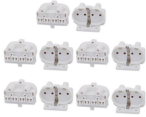 uxcell 10Pcs H Lamp Fluorescent Light Holder 2G11 Base Single Head Tombstone Lamp Socket AC 500V 2A for LED Fluorescent Tube