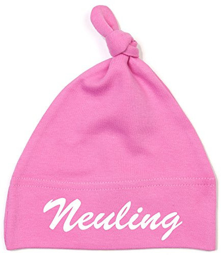 Schnoschi Babymütze in pink mit Neuling hochwertig Bestickt/gestickt