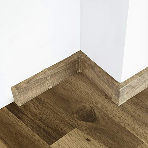 DQ-PP - 40 m di battiscopa in PVC, 55 mm + tasselli in laminato, in plastica PVC Dekore