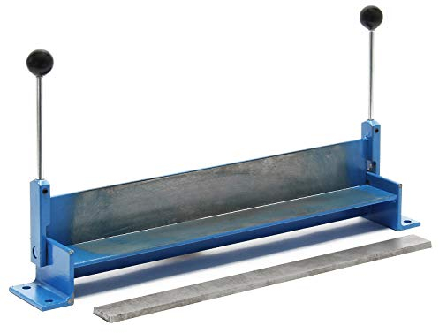 Wiltec Blechbiegemaschine 460 mm (18) Blechlänge, max. 90° Biegewinkel, Abkantbank zum Blech Abkanten aus Gusseisen in Blau und Grau
