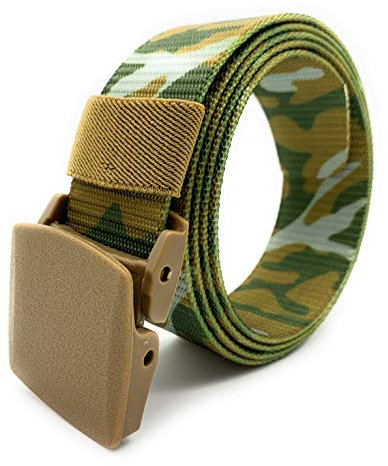 FALKENSTEJN Hosengürtel Stoffgürtel mit Kunststoffschnalle Tactical belt 130 cm lang individuell kürzbar (woodland)
