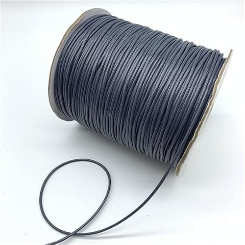 HZLXF1 0,5 mm, 0,8 mm, 1 mm, 1,5 mm, 2 mm, grau, gewachste Baumwollkordel, gewachste Fadenschnur, Kettenriemen, Halskettenseil for die Schmuckherstellung (Color : 1, Size : 1mm 10yards)
