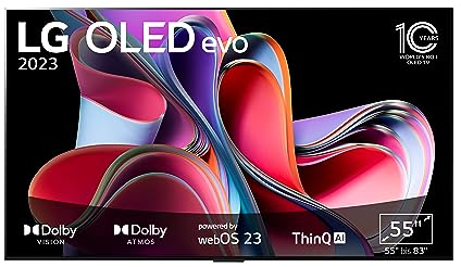 LG OLED55G39LA TV 139 cm (55 Zoll) OLED evo Fernseher (Gallery Design, Brightness Booster Max, 120 Hz) [Modelljahr 2023]