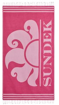 SUNDEK Telo Mare Key Fouta Jacquard con Logo (Fucsia)