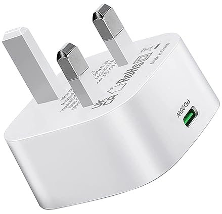25W Super Fast USB C Charger Plug for Samsung Galaxy S23 S24 S25 S22 S21 S20 Plus Ultra FE,A54 A55 5G/A53 A34 A25 A15 A14 A23 A33 A13 A52 A52S M53,Uk 3 Pin Type C Mobile Phone Charging Power Adapter