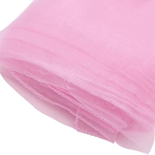Egurs Organza Querbehang Hochzeit Vorhang Hochzeitsbogen Deko Tüllstoff Freihanddeko Hintergrund Traubogen für Schlafzimmer Wohnzimmer Fotografie Party Hochzeit Geburtstag Taufe Helles Rosa 1.35×5m