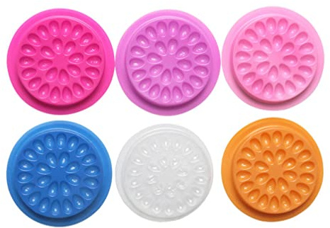 Plateau de Colle pour Extensions de Cils de Fleur 20 Pièces | Pvc, Lot de 20, pour Salon de Cils et Lash Spa, Support Adhésif à Tenue Forte