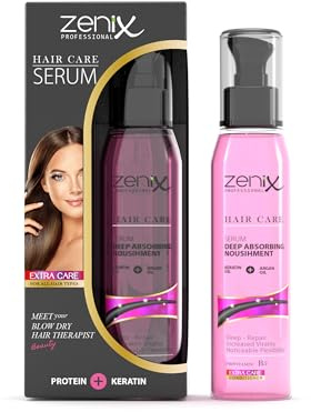 Zenix Keratin Protein Haar Serum 130ml zur Anti-Frizz Behandlung von trockenem, sprödem & strapaziertem Haar I Haarpflege Keratin Haarkur I Hair Oil Treatment | Glanz & Geschmeidigkeit
