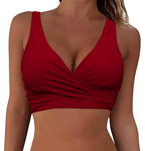 Haut de bikini pour femme Haut de bikini push-up Soutien-gorge de maillot de bain rembourré Séchage sportif Haut de bikini rembourré Dos nu Avec rembourrage sans armatures