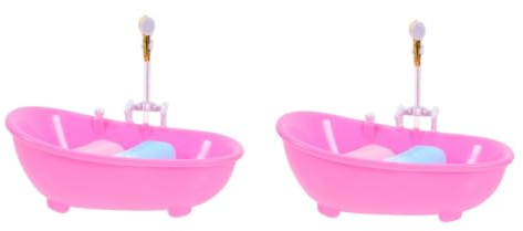 Toyvian 2sätze Miniatur Badezimmermöbel Für Puppenhaus Badewanne Waschbecken Und Zubehör Für Kreative Spielwelten Ohne Batterien Als Dekoration Und