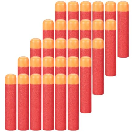 POFET 30 Pcs 9.5cm/3.74 Red Foam Darts Refill for Nerf N-Strike Elite Mega Series Blasters