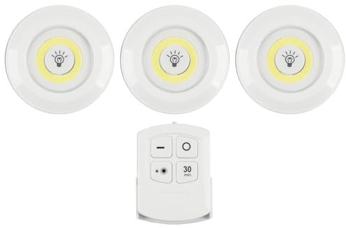 ROCK FOXX. COM Faretto LED con telecomando, set da 3 lampade da incasso dimmerabili