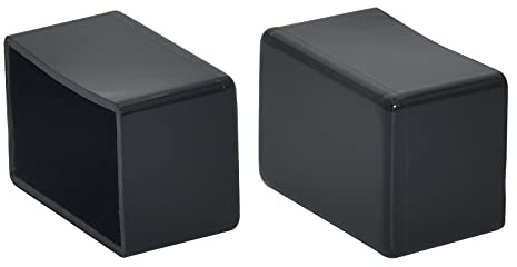 Flyshop Lot de 12 embouts de protection pour pieds de chaise en PVC flexible noir - Forme rectangulaire - Couvre-pieds pour meubles et tables - 2,5 x 3,5 cm (25 x 35 mm)