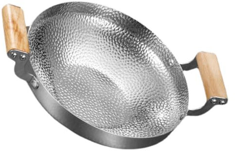 PAMINGONO Single Person Fire Boiler Stainless Steel Wok Pan for Cooking Small Pans for Kitchen Use for Personal Meals