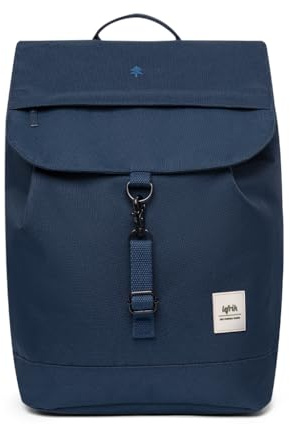 Lefrik - Mochila Scout - Backpack Mochila Portátil 14 pulgadas Solapa Superior - Tejido 100% Reciclado - 40x30x16 cm - Capacidad: 19,2 L - 500gr (Navy)