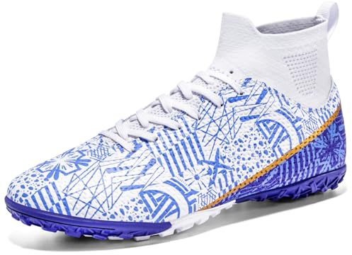 sudorun Kunstrasen Fussballschuhe Herren Turf Fußballschuhe Hallenschuhe Für Jungen High Top TF Trainingsschuhe Indoor (Dw,1126 TF Bai_43)